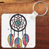 Dream Catcher Aluminium Vierkante Sleutelhanger (Achterkant)