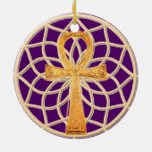 Dream Catcher Ankh Keramisch Ornament (Achterkant)