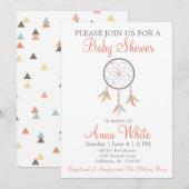 Dream Catcher Baby shower Invitation Kaart (Voorkant / Achterkant)