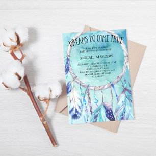 Dream Catcher Baby shower Invitation Tribal Boho Kaart