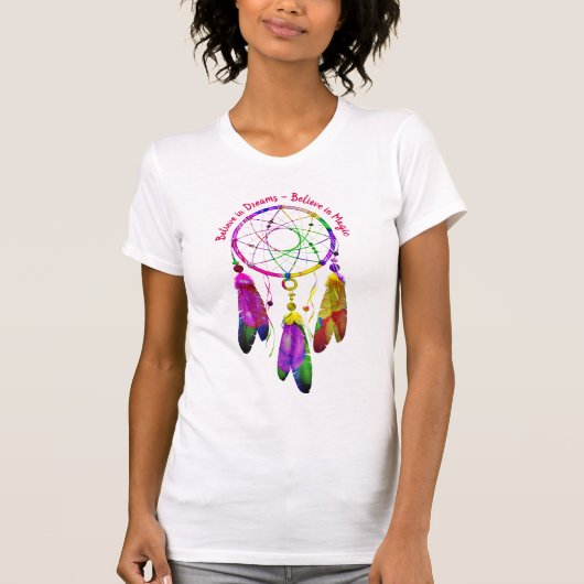 Dream catcher Believe in Dreams en Magic T-shirt (Voorkant)