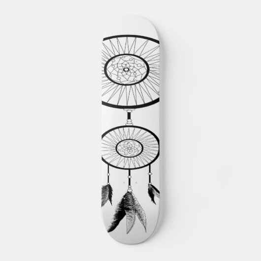 DREAM CATCHER BLACK EN WHITE SKATEBOARD (Voorkant)