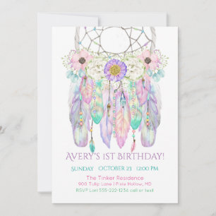 Dream Catcher Boho Feathers Arrows Invitation Kaart
