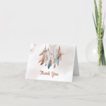 Dream Catcher Boho Pastel Carte de remerciements