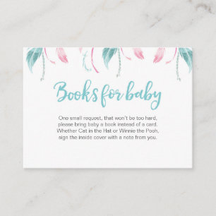 Dream Catcher Book Request Baby shower Insert Kaar Informatiekaartje