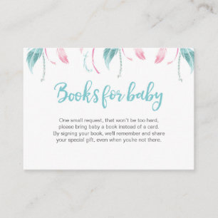 Dream Catcher Book Request Baby shower Insert Kaar Informatiekaartje