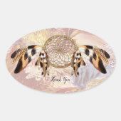 Dream Catcher Briefpapier Ovale Sticker (Voorkant)