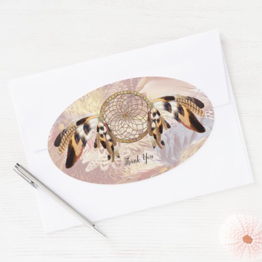 Dream Catcher Briefpapier Ovale Sticker (Envelop)