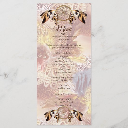 Dream Catcher Bruiloft Menu (Voorkant)