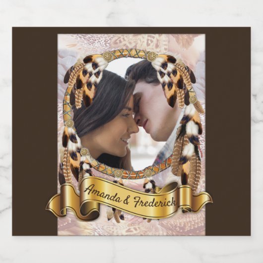 Dream Catcher bruiloft Sparkling Wijnetiket (Enkel label)