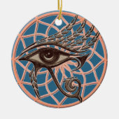 Dream Catcher Eye of Horus Blue Keramisch Ornament (Voorkant)