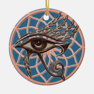 Dream Catcher Eye of Horus Blue Keramisch Ornament