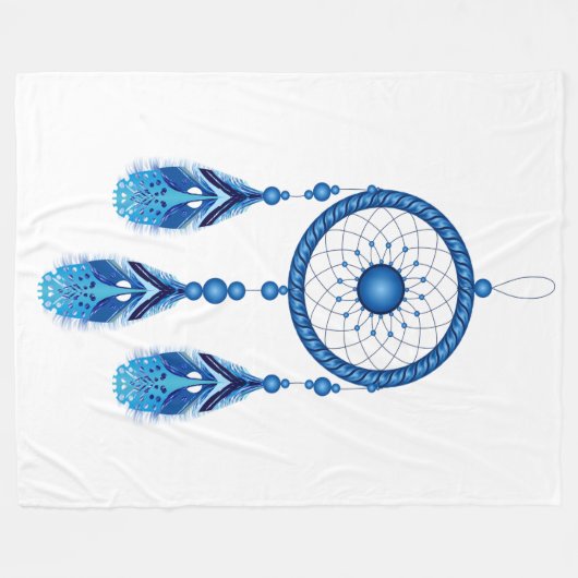 DREAM CATCHER in het blauw Fleece Deken (Voorkant (Horizontaal))