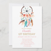 Dream Catcher, Invitation d'anniversaire de Boho (Devant)