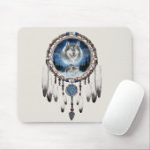 Dream Catcher met wolf achtergrond Muismat (Met muis)