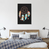 Dream Catcher Native American Feathers Tribal Drea Canvas Afdruk (Insitu (Slaapkamer))
