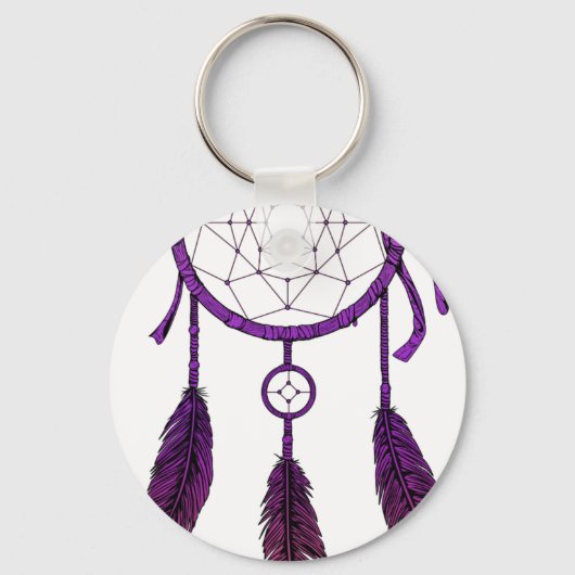 Dream Catcher Paars Sleutelhanger (Voorkant)