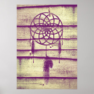 Dream Catcher Paars Wood Poster