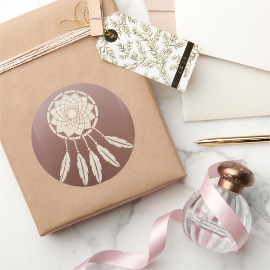 Dream catcher ronde sticker (Geschenken)