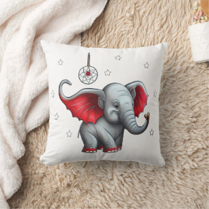 Dream Catcher Schattigee Baby Olifant. Transparant Kussen