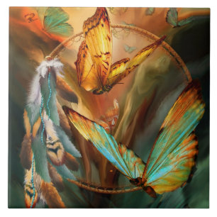 Dream Catcher - Spirit of the Butterfly Art Tile Tegeltje