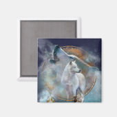 Dream Catcher - Spirit Wolf Art Magnet (Recto/Verso)
