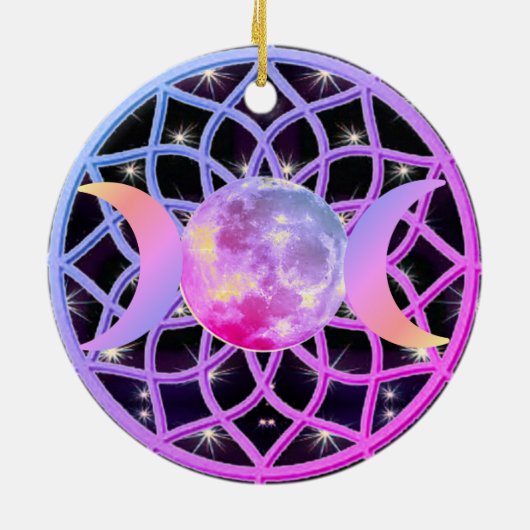Dream Catcher Triple Goddess Keramisch Ornament (Achterkant)