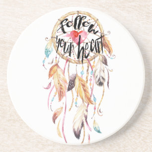 Dream Catcher Volg je hart Zandsteen Onderzetter