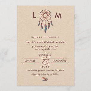 Dream Catcher Wedding Invitation Kaart