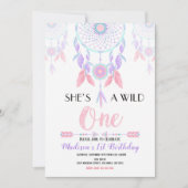 Dream Catcher Wild One 1st Birthday Invitation (Devant)