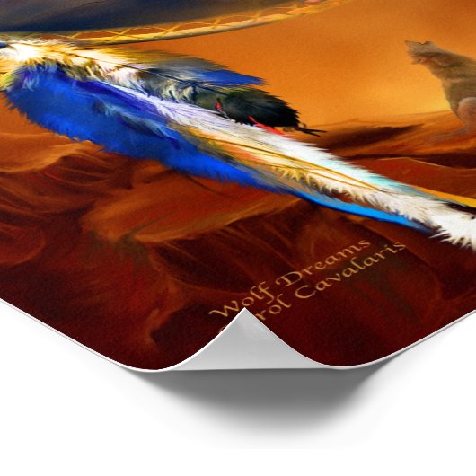 Dream Catcher - Wolf Dreams Poster d'art/Imprimer (Coin)