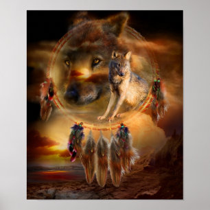 Dream Catcher - WolfLand Poster d'art/Imprimer