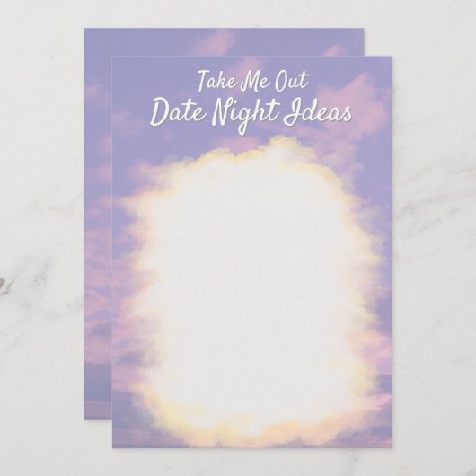 Dream Clouds Lover Kaarten - Date Night Ideeën (Voorkant / Achterkant)