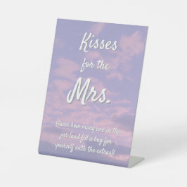 Dream Clouds Lover Kisses Sign Reclamebord Met Voetstuk