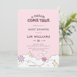 Dream Come True Cloud Negen Baby shower Kaart