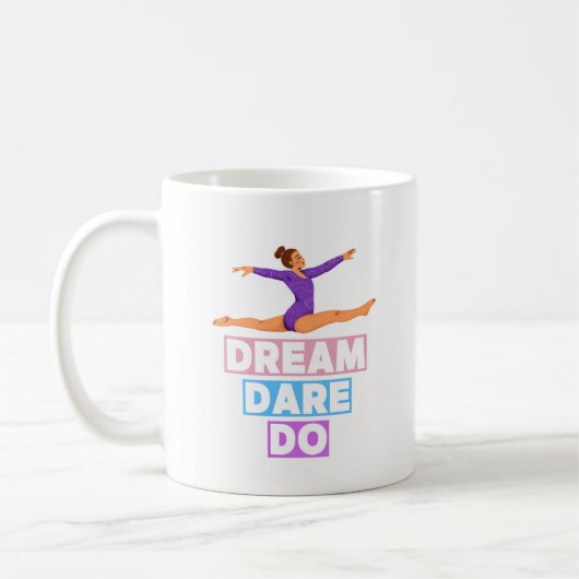 Dream Dare Do - Mug de gymnastique motivationnelle (Gauche)
