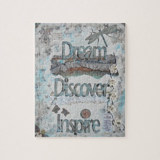 Dream, Discover, Inspire Quote Foto Puzzle Legpuzzel (Verticaal)