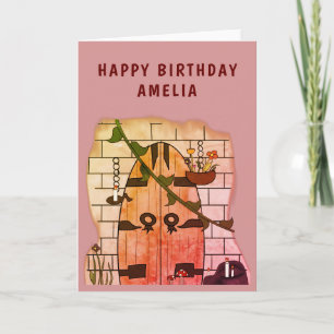 Dream door Fairy Tale Drager Girl Birthday Kaart