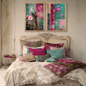 Dream Dynasty, Bird & Floral Patchwork Collage Tissuepapier