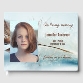 Dream Feather Funeral Memorial Photo Livre d'invit (Recto)