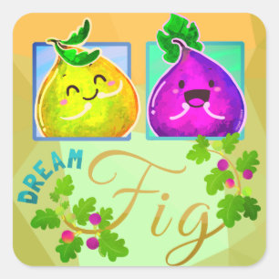 Dream Fig - Sticker Carré Punny Garden