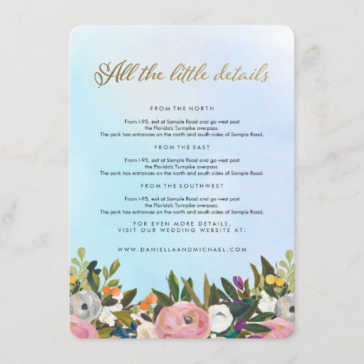 Dream Garden Floral Wedding Insert Card Informatiekaartje (Voorkant)