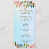 Dream Garden Floral Wedding Programme Programma (Voorkant / Achterkant)