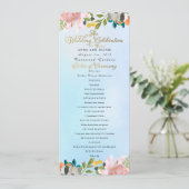 Dream Garden Floral Wedding Programme Programma (Staand voorkant)