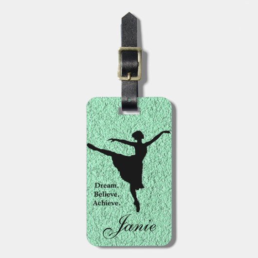 Dream. Geloof me. Ballet Bagagelabel bereiken (Voorkant verticaal)
