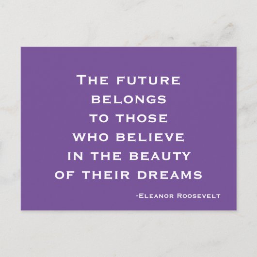 Dream, geloof, Motivatie Paars en wit Briefkaart (Voorkant)