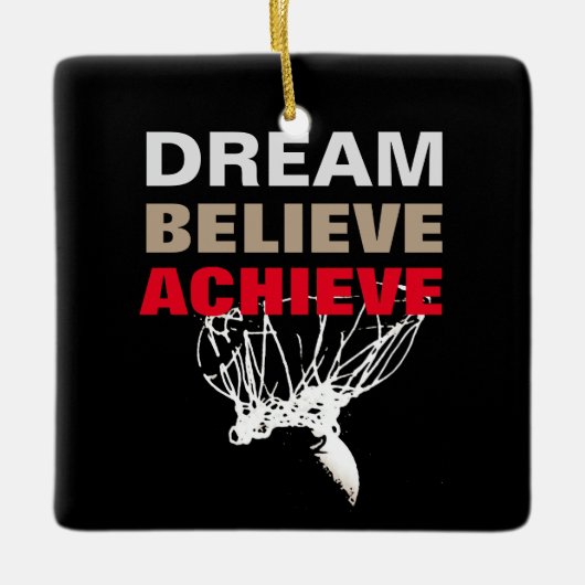 Dream gelooft bereiken Basketball Keramisch Ornament (Voorkant)