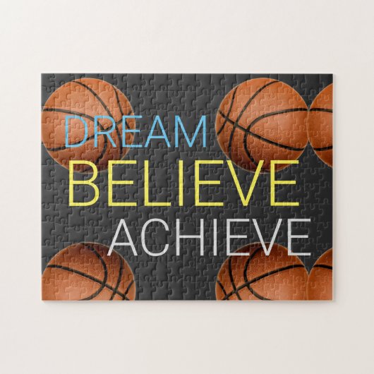 Dream gelooft bereiken Basketball Legpuzzel (Horizontaal)