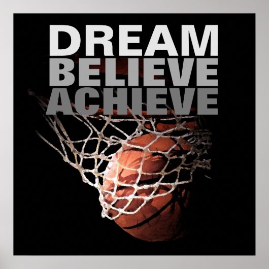 Dream gelooft bereiken Basketball Poster (Voorkant)