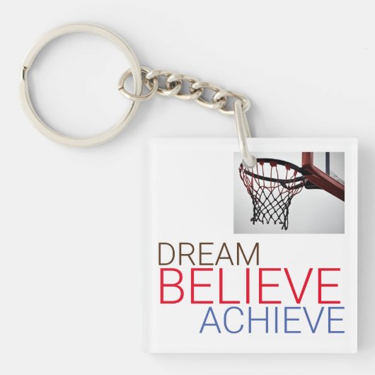Dream gelooft bereiken Basketball Sleutelhanger (voorkant)